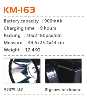 KM-163 ไฟฉายคาดหัว 0.5W LED