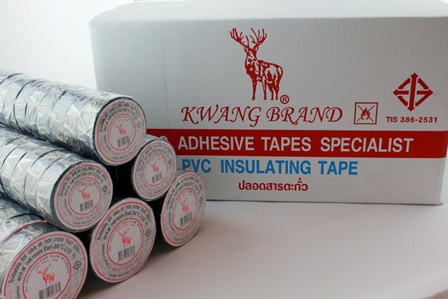 เทปพันสายไฟตรากวาง มอก. (ป้ายเทา) ม้วนเล็ก- Black เทปพันสายไฟตรากวาง มอก. (ป้ายเทา) ม้วนเล็ก- Black