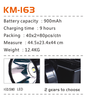 KM-163 ไฟฉายคาดหัว 0.5W LED KM-163 ไฟฉายคาดหัว 0.5W LED