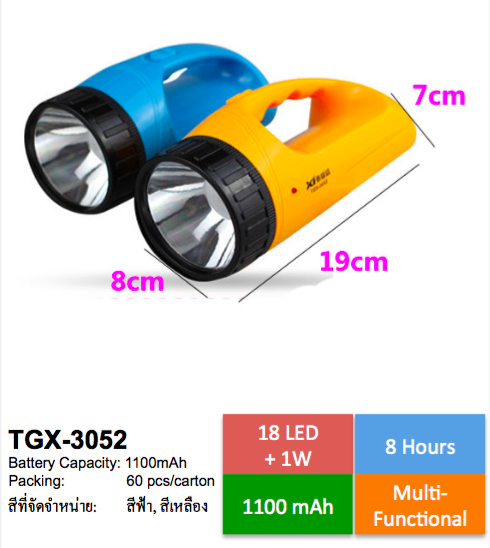 TGX-3052 ไฟฉายฉุกเฉิน LED TGX-3052 ไฟฉายฉุกเฉิน LED
