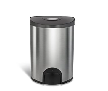 ถังขยะสแตนเลส เปิดปิดอัตโนมัติ Stainless Steel Toe Tap Trash Can ขนาด 12 ลิตร